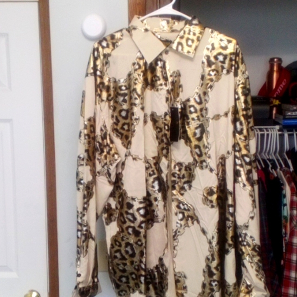 2xl Premier leopard print and gold chains